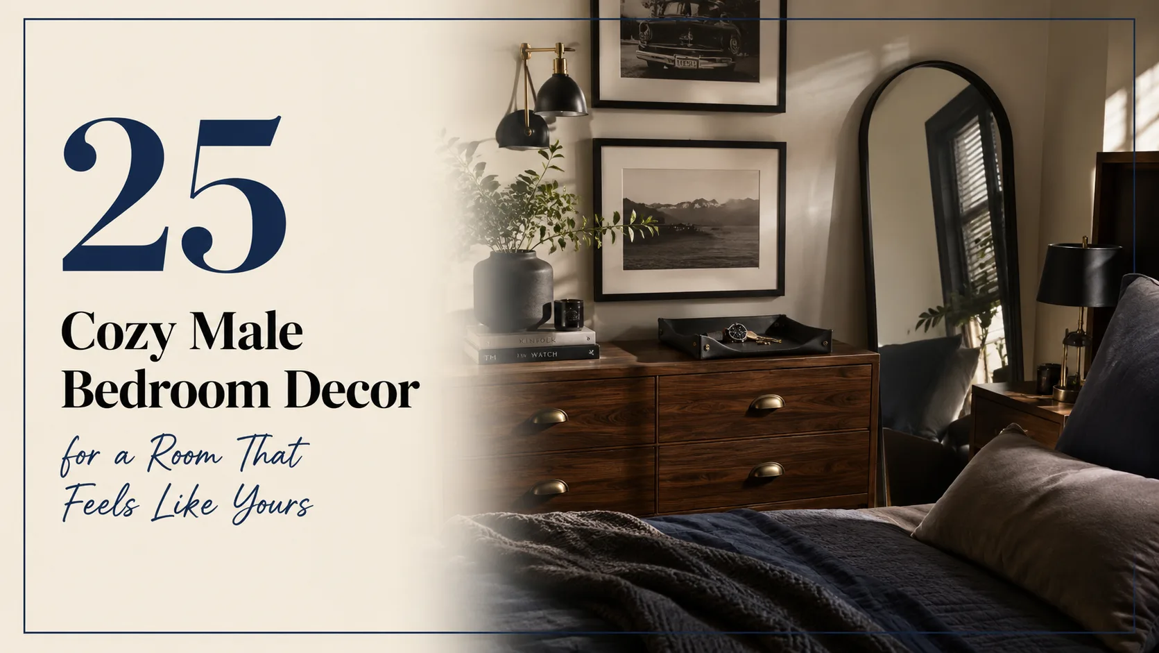 25 Cozy Male Bedroom Decor Ideas Built Around Real Materials