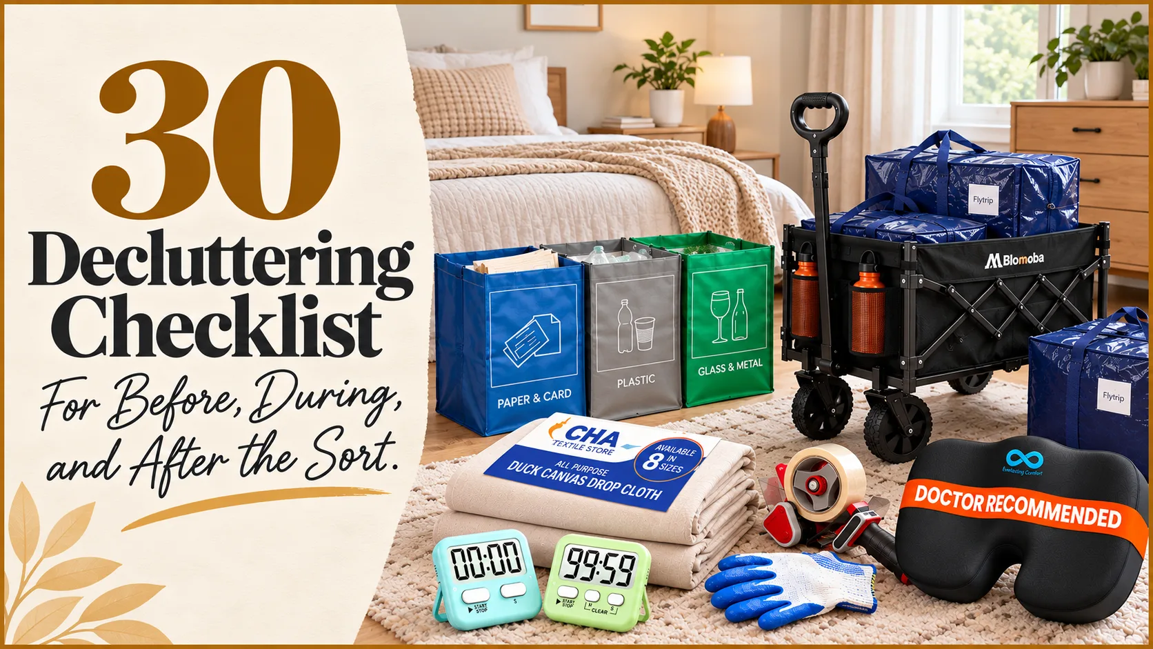 30 Decluttering Checklist Items for Before, During, and After the Sort
