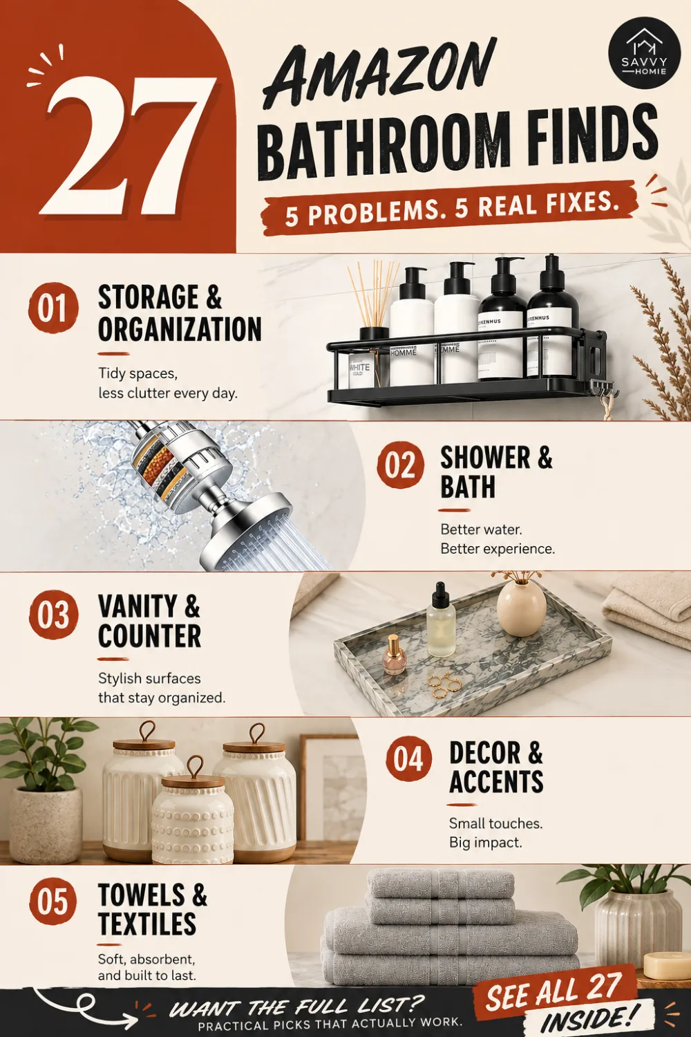 27 Amazon Bathroom Finds Worth Adding to Your Space, pin this list