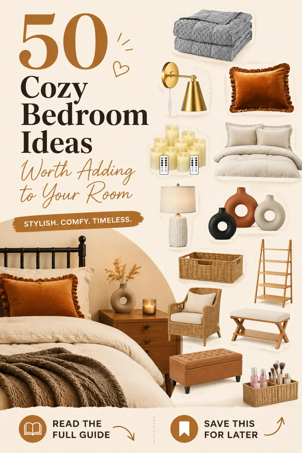 50 Cozy Bedroom Ideas Worth Adding to Your Room, pin this list
