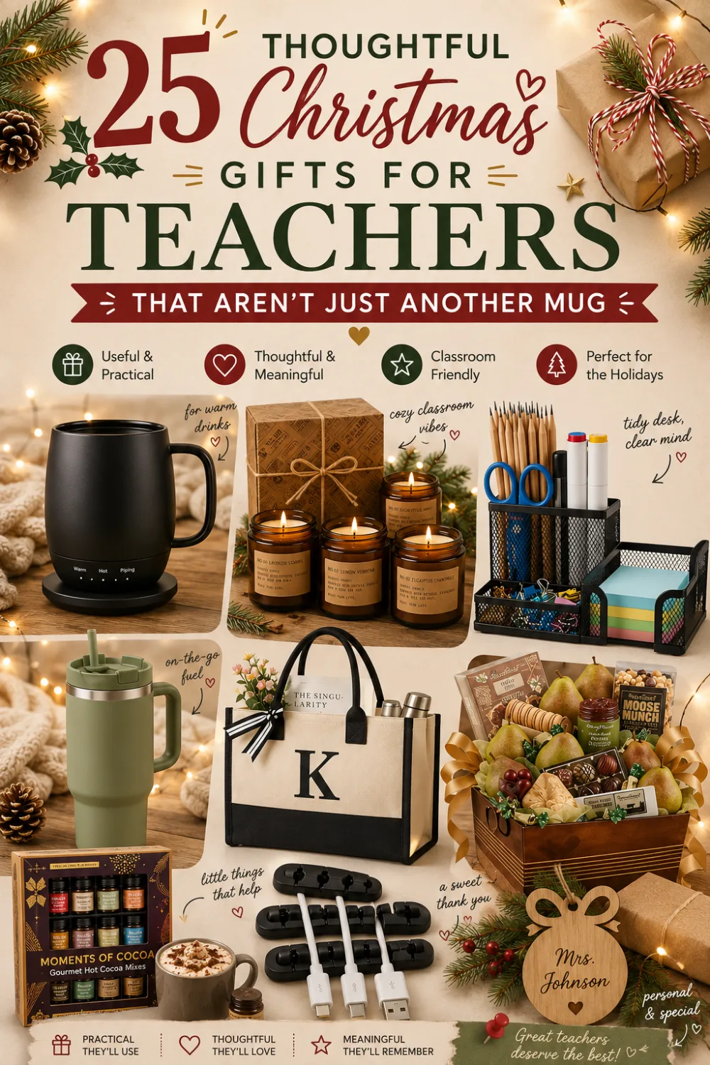 25 Thoughtful Teacher Christmas Gifts That Aren't Just Another Mug, pin this list