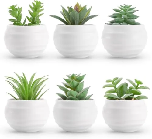 Artificial Mini Succulent Planter Set, 6-Pack