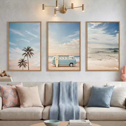 Coastal Beach Photography Print Set, 3-Piece