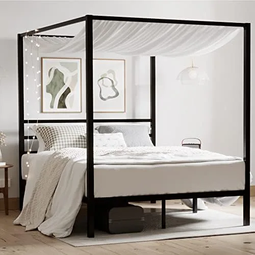 Frame the Bed with a Canopy Instead of a Bare Headboard