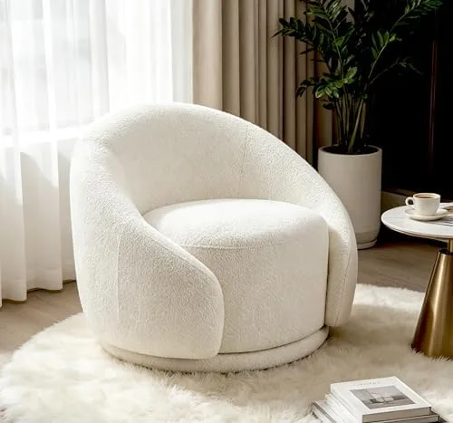 Boucle Swivel Accent Chair