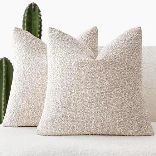 Boucle Throw Pillow Covers, Set of 2
