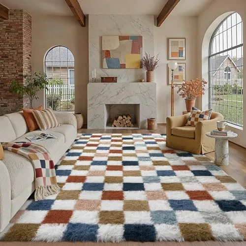 Checkered Area Rug, 8x10