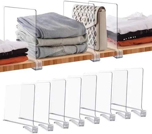 Divide One Shelf Into Sections Instead of a Leaning Stack
