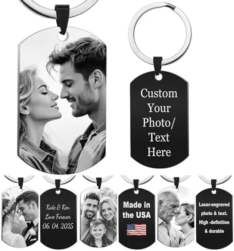 Custom Photo Keychain for Him
