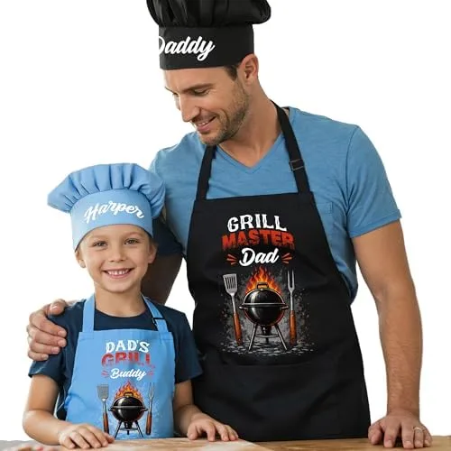 Dad and Kid Grill Apron Set