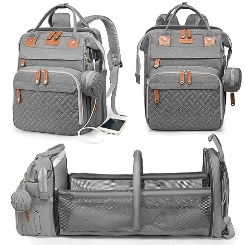 Dad Diaper Bag Backpack with Bassinet