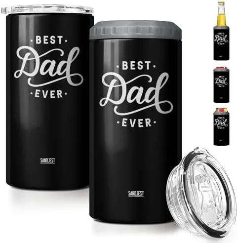 SANDJEST Best Dad Ever Insulated Tumbler Set