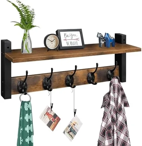 Hang Bags on Hooks and Set Keys on the Shelf Above Them