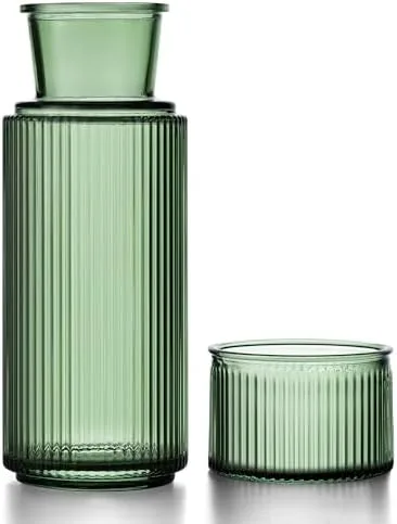 Glass Water Carafe and Tumbler Set