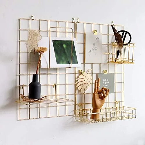 Mount a Metal Grid for the Things That Pile Up on the Dresser