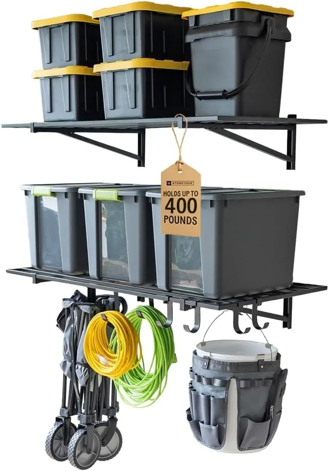Rack Bulky Totes Overhead Instead of Stacking Them on the Garage Floor