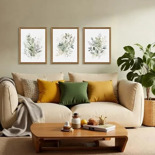 Watercolor Botanical Bouquet Print Set, 3-Piece