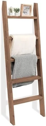 Lean a Ladder Shelf Into the Corner Behind the Toilet Instead of Drilling Anything