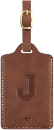 Leather Monogram Luggage Tag