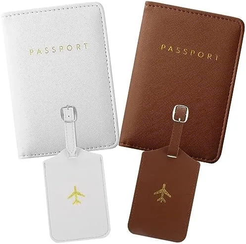 Leather Passport Holder and Travel Wallet Set