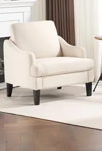 Linen Upholstered Accent Chair