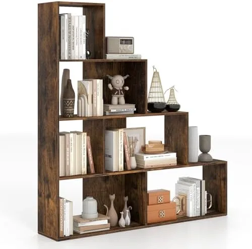 Rest Books on a Ladder Shelf That Doubles as a Room Divider
