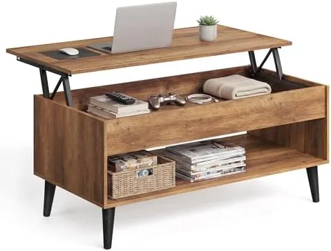 Swap a Coffee Table for One With a Lift Top That Hides Everything Underneath