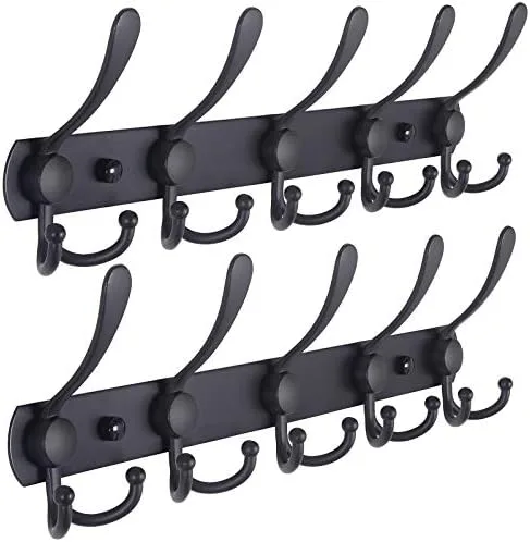 Mission-Style Wall Mounted Coat Rack, Set of 2