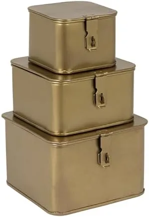 Nesting Decorative Metal Boxes, Set of 3