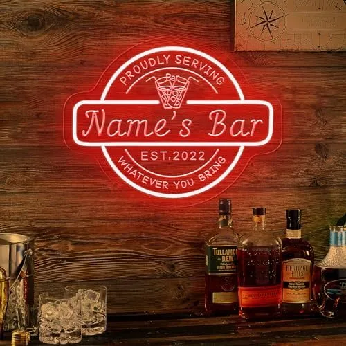 Personalized Neon Home Bar Sign