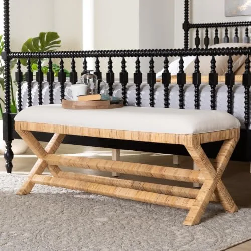 X-Frame Rattan Bench