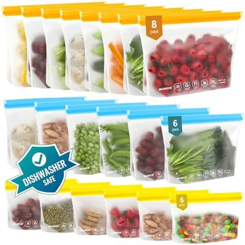 Reusable Food Storage Bags, 20-Pack