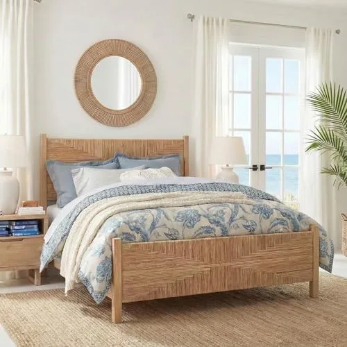 Round Woven Rattan Wall Mirror