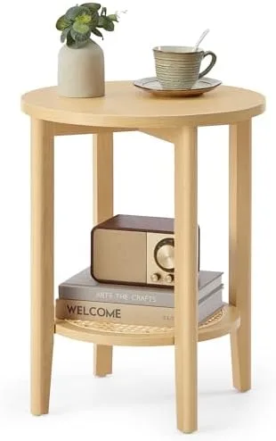 Round Wood Accent Table