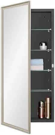 Mirror the Inside of a Cabinet Door for Storage and a Hidden Mirror Both