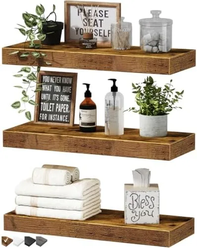 Add an Open Shelf Below a Floating Vanity Instead of Leaving It Bare