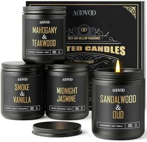 AOOVOO 4-Piece Scented Candle Set