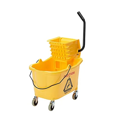 Wring a Mop Dry in a Spin Bucket Instead of Squeezing It by Hand