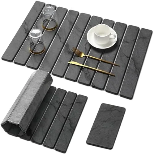Slate Stone Placemat and Coaster Set