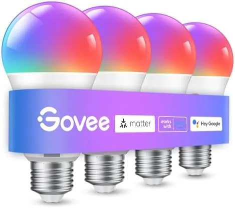Govee Smart LED Light Bulbs, 4-Pack