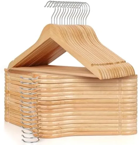 Solid Wood Hangers, Set of 20