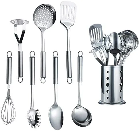 Stainless Steel Utensil Set with Crock
