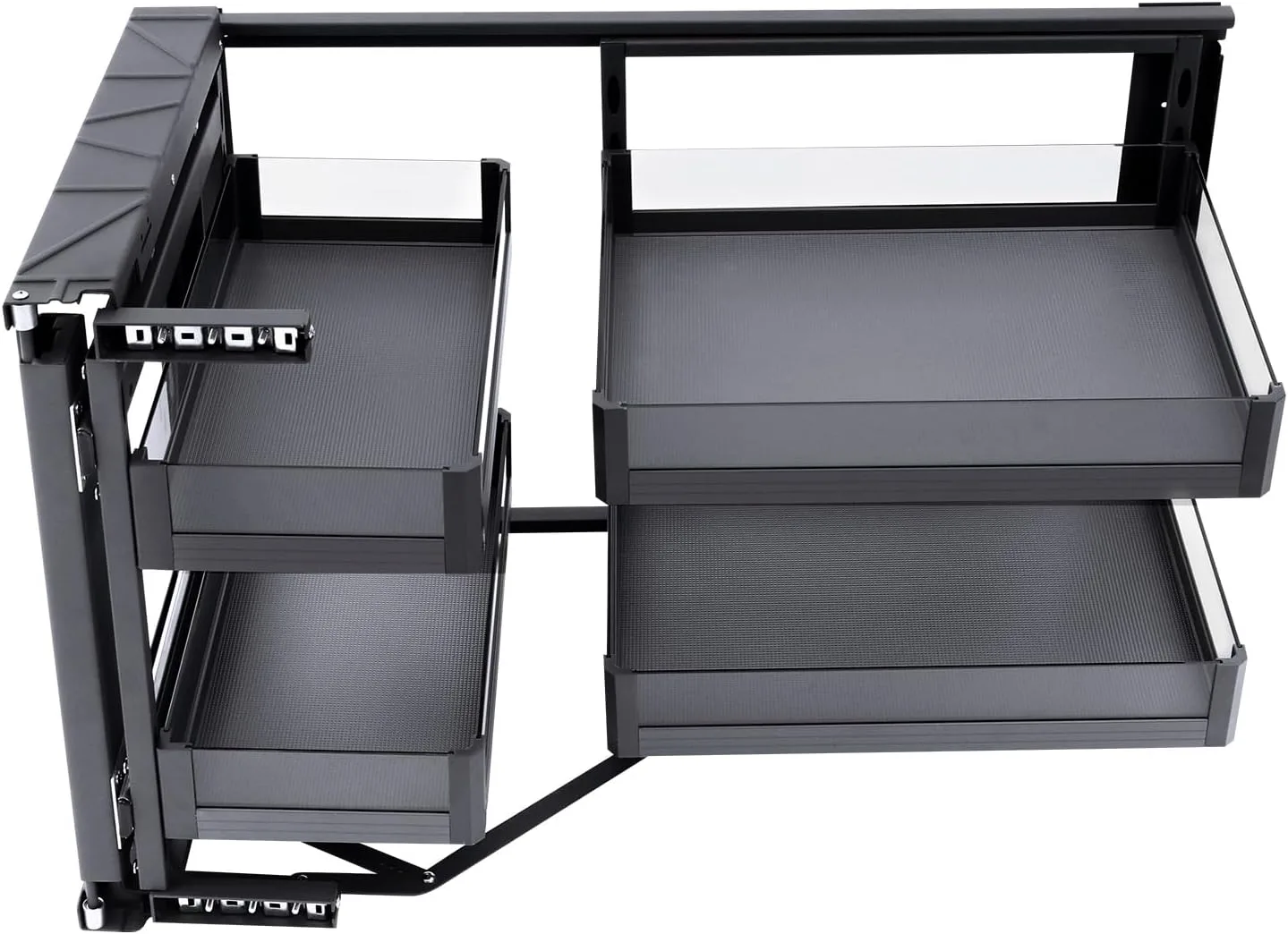 Swing a Rack Out From the Corner Hinge Instead of Digging In Blind