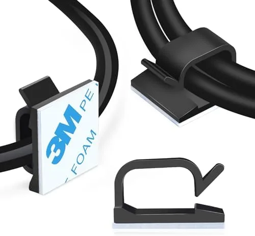 Stick Cord Clips Under a Desk and Stop Cables From Crawling Across the Floor