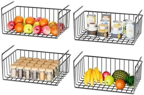 Under-Shelf Storage Basket, 4-Pack
