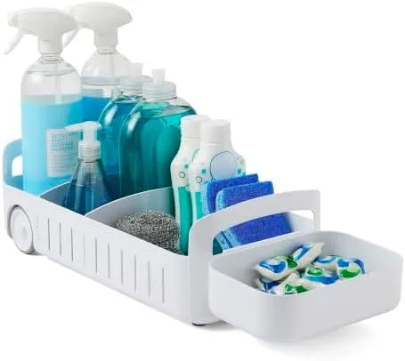 Corral Sponges and Gloves in a Caddy Instead of Loose on the Cabinet Floor
