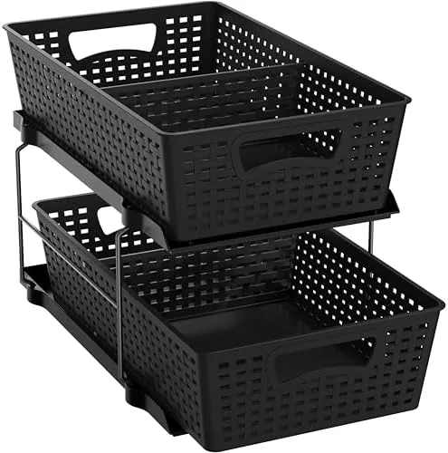 Slide a Stacked Mesh Basket Out for Whatever's Shoved Against the Back Wall