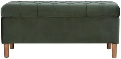 Velvet Storage Ottoman Bench