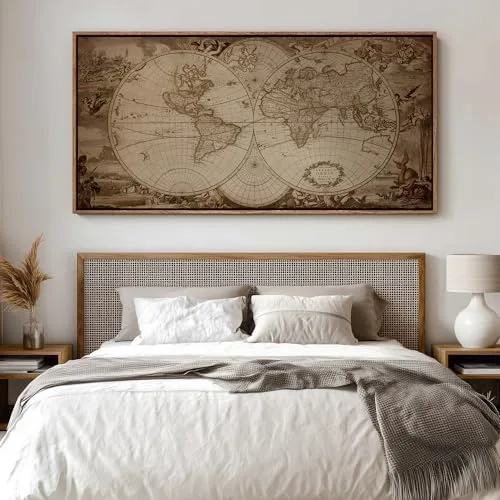 Hang a Vintage Map Where a Mirror Usually Goes