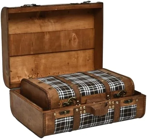 Perch a Single Vintage Suitcase Where a Nightstand Would Go